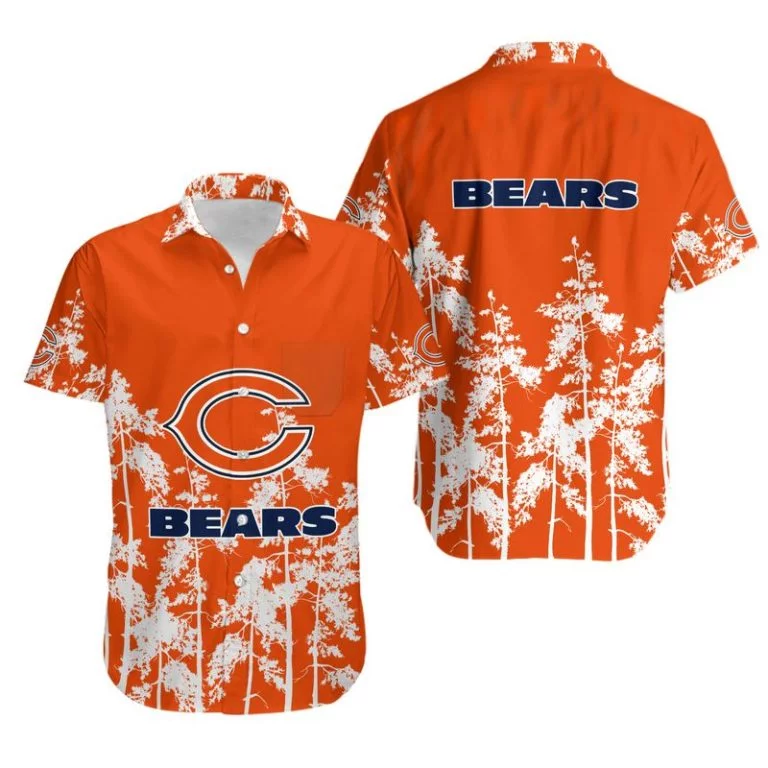 Combo Chicago Bears Button-Up Shirt & Men Shorts JK13