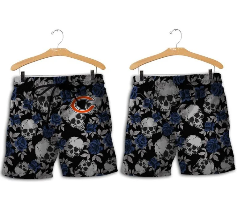 Combo Chicago Bears Button-Up Shirt & Men Shorts FL23 - Image 2