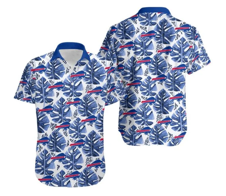 Combo Buffalo Bills Button-Up Shirt & Men Shorts DK54