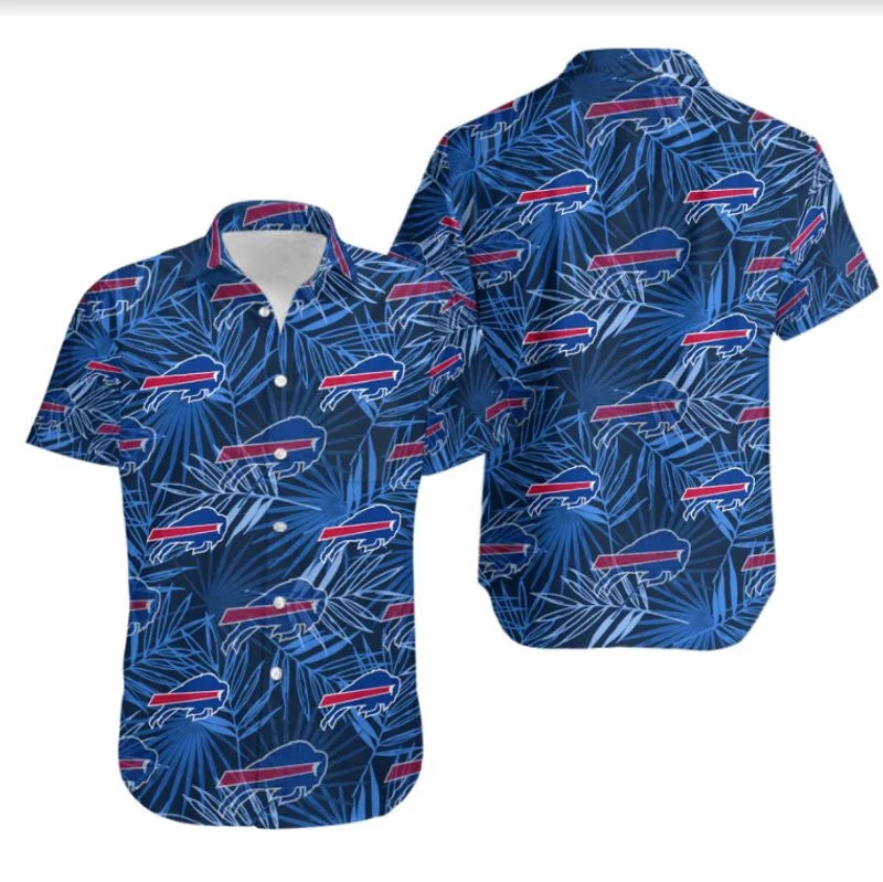 Combo Buffalo Bills Button-Up Shirt & Men Shorts EP71
