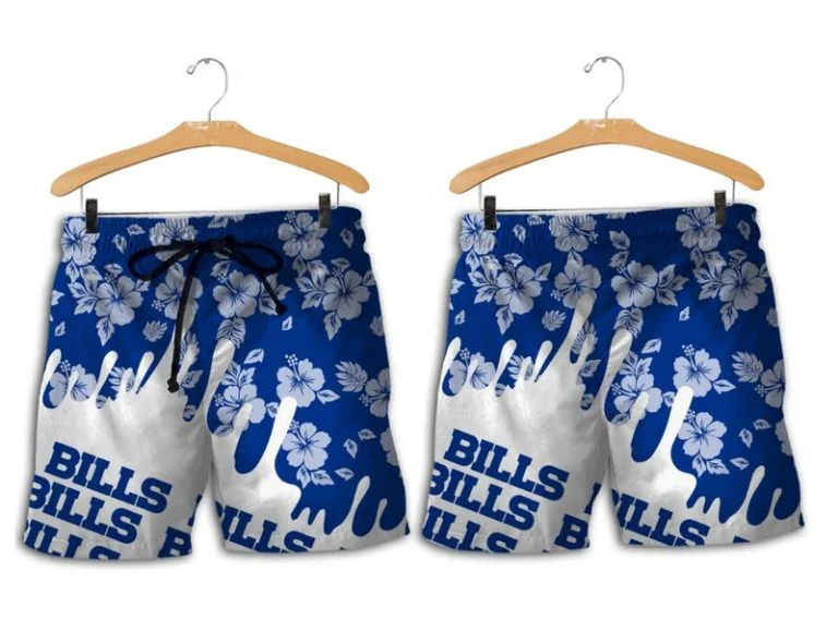 Combo Buffalo Bills Button-Up Shirt & Men Shorts ET46 - Image 2
