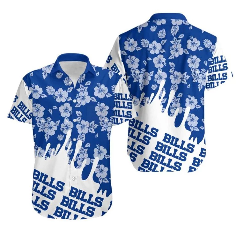 Combo Buffalo Bills Button-Up Shirt & Men Shorts ET46
