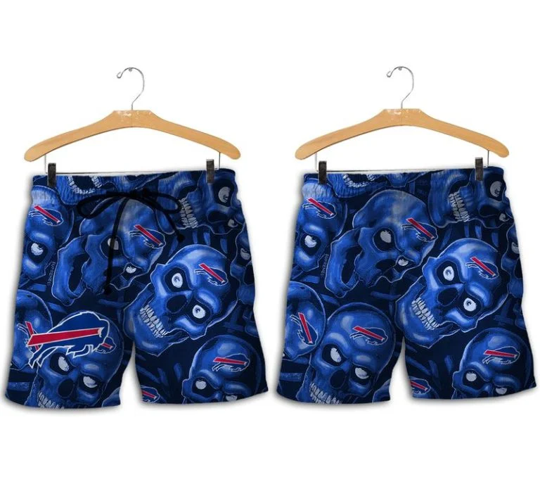 Combo Buffalo Bills Button-Up Shirt & Men Shorts KL61 - Image 2