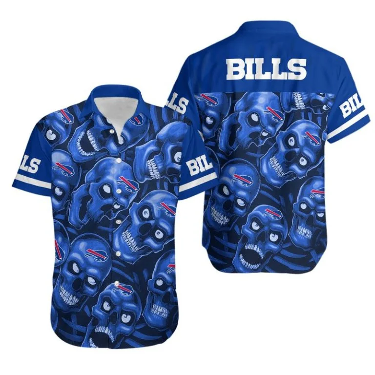 Combo Buffalo Bills Button-Up Shirt & Men Shorts KL61