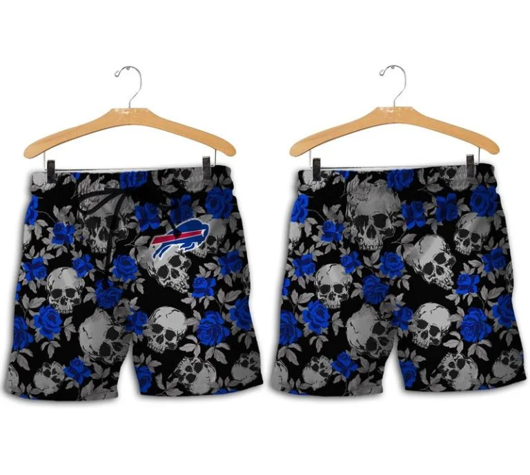 Combo Buffalo Bills Button-Up Shirt & Men Shorts FM64 - Image 2