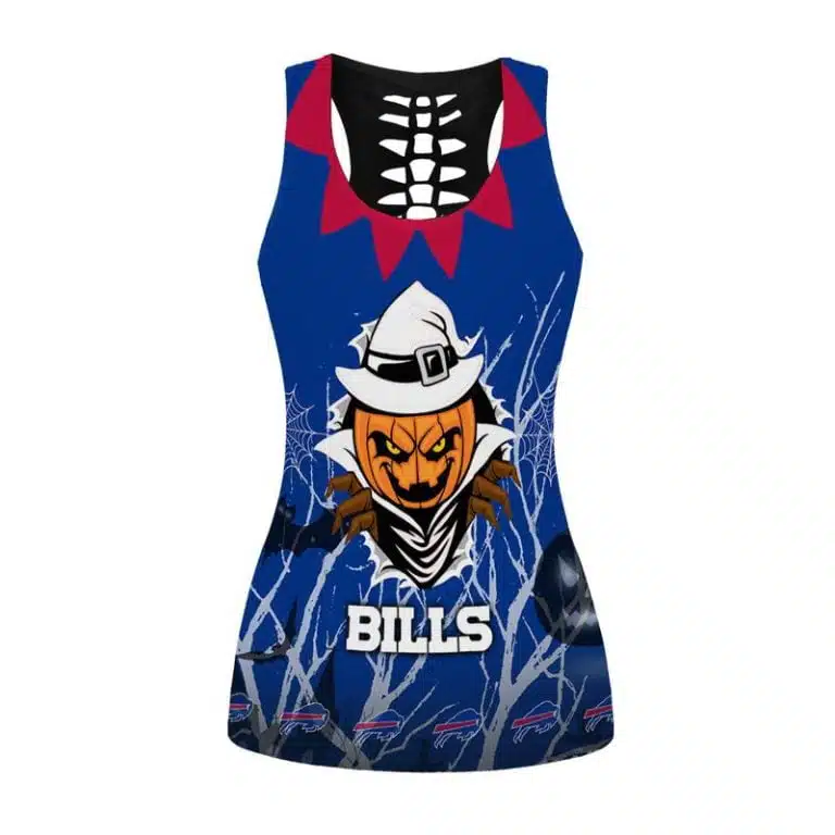 Buffalo Bills Women's Hollow Out Tank Top + Legging OH37 - Image 2