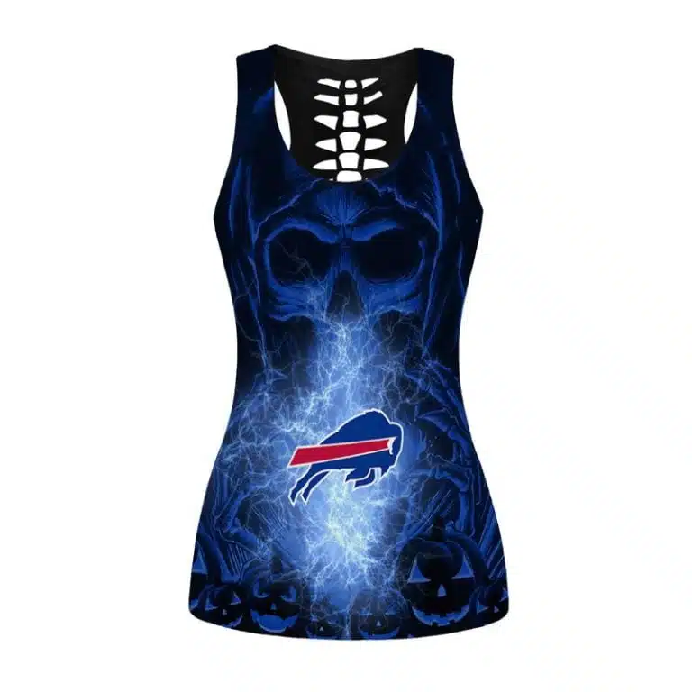 Buffalo Bills Women's Hollow Out Tank Top + Legging KG65 - Image 2
