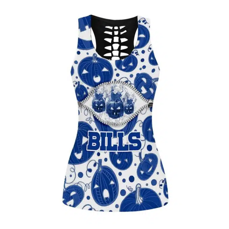 Buffalo Bills Women's Hollow Out Tank Top + Legging DH67 - Image 2