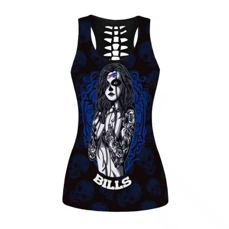 Buffalo Bills Women's Hollow Out Tank Top + Legging MT67 - Image 2