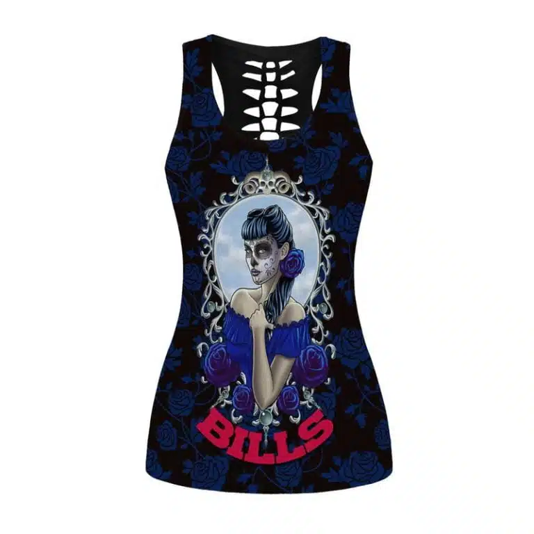 Buffalo Bills Women's Hollow Out Tank Top + Legging DT47 - Image 2