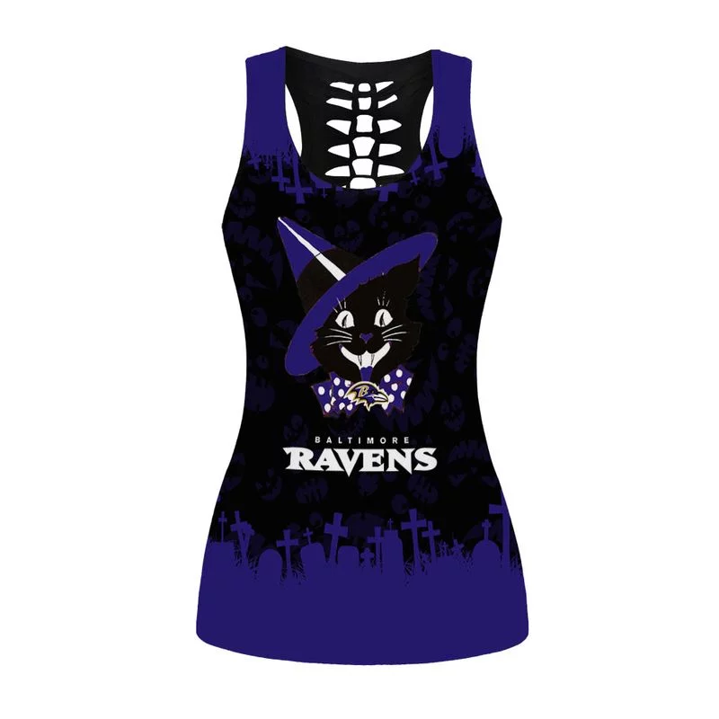 Baltimore Ravens Women’s Hollow Out Tank Top + Legging SG49 - Image 2