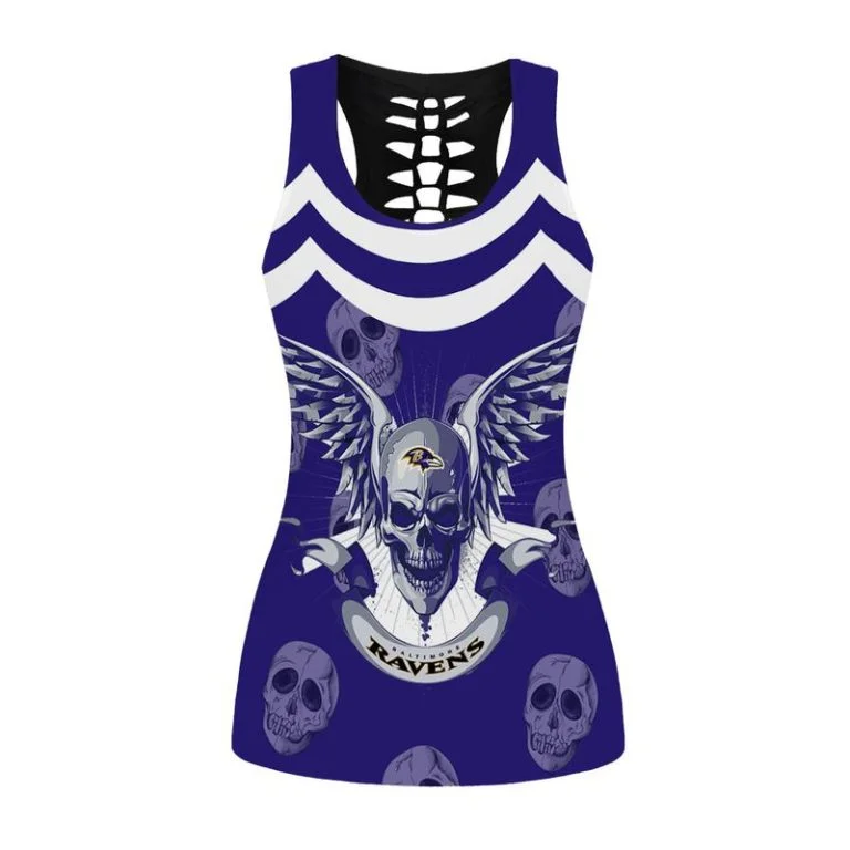 Baltimore Ravens Women’s Hollow Out Tank Top + Legging RU41 - Image 2
