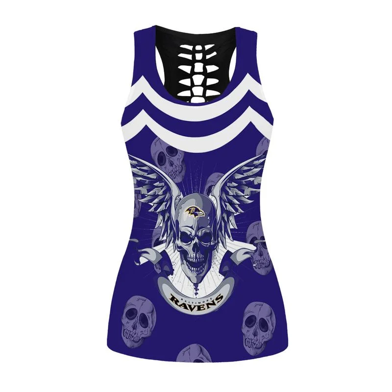 Baltimore Ravens Women’s Hollow Out Tank Top + Legging RU41 - Image 2