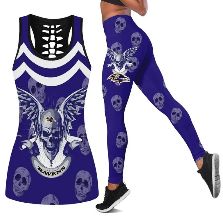 Baltimore Ravens Women’s Hollow Out Tank Top + Legging RU41