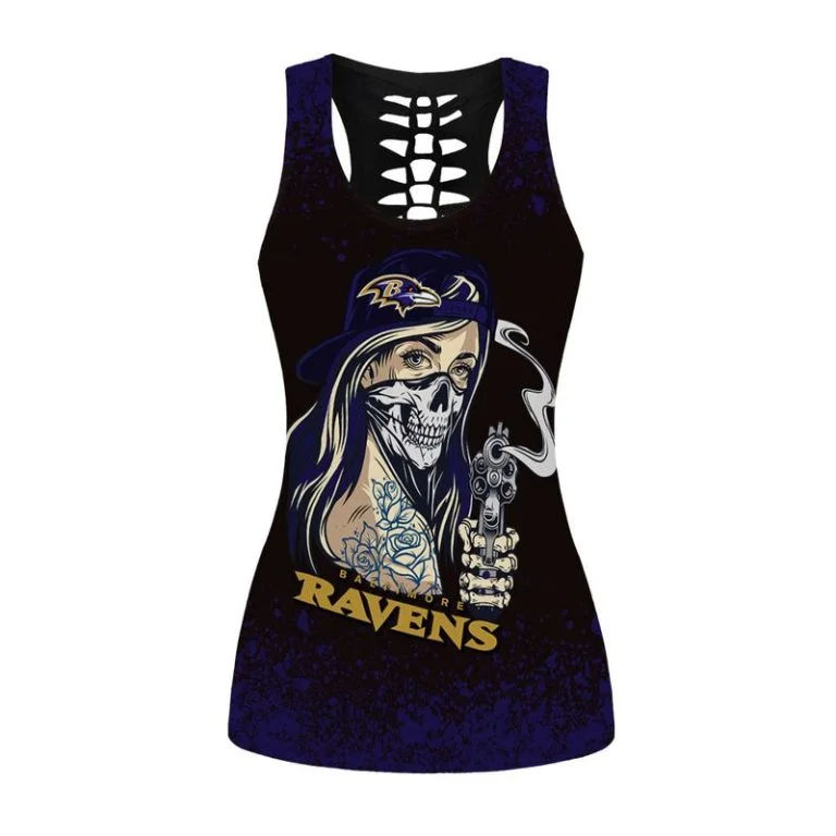 Baltimore Ravens Women’s Hollow Out Tank Top + Legging CG74 - Image 2