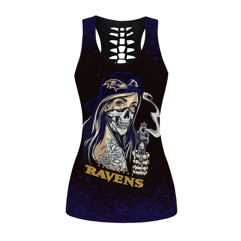 Baltimore Ravens Women’s Hollow Out Tank Top + Legging CG74 - Image 2