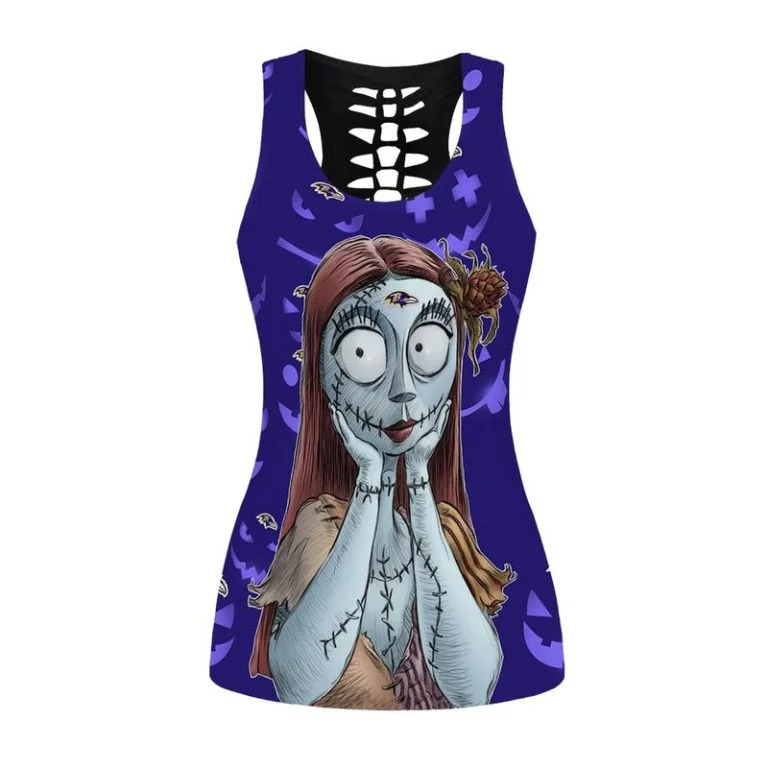 Baltimore Ravens Women’s Hollow Out Tank Top + Legging WG71 - Image 2