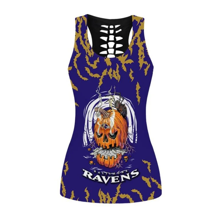 Baltimore Ravens Women’s Hollow Out Tank Top + Legging VS16 - Image 2