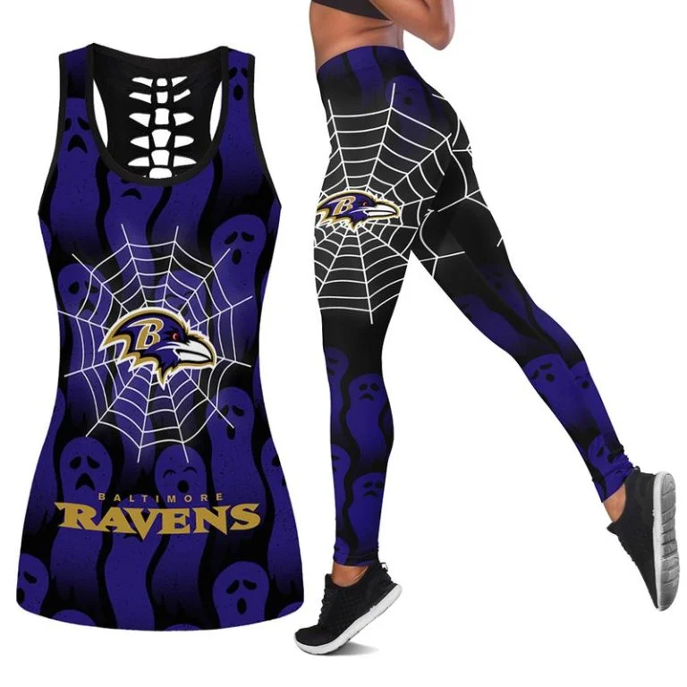Baltimore Ravens Women’s Hollow Out Tank Top + Legging TN74