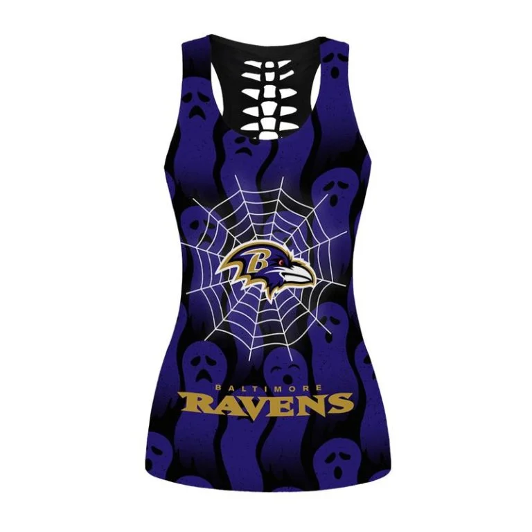 Baltimore Ravens Women’s Hollow Out Tank Top + Legging TN74 - Image 2