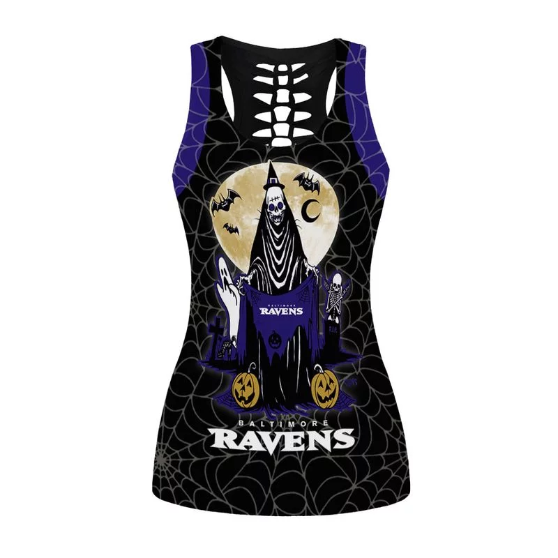 Baltimore Ravens Women’s Hollow Out Tank Top + Legging GD41 - Image 2
