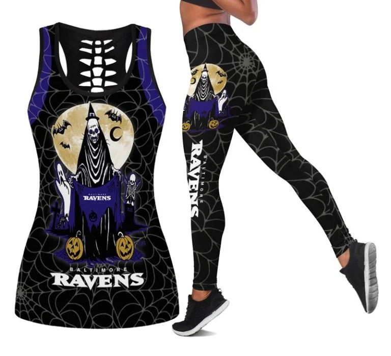 Baltimore Ravens Women’s Hollow Out Tank Top + Legging GD41