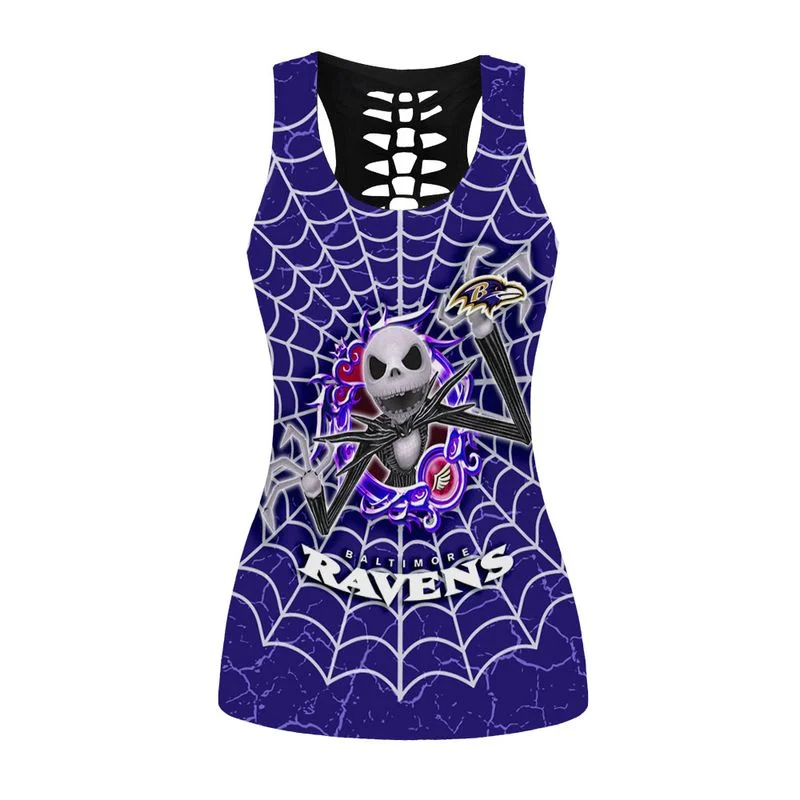 Baltimore Ravens Women’s Hollow Out Tank Top + Legging CJ41 - Image 2