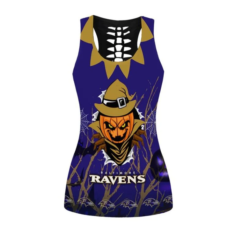 Baltimore Ravens Women’s Hollow Out Tank Top + Legging CH23 - Image 2