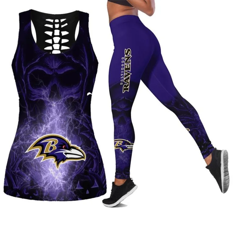 Baltimore Ravens Women’s Hollow Out Tank Top + Legging WK43