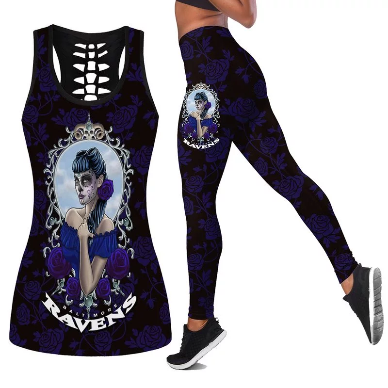 Baltimore Ravens Women’s Hollow Out Tank Top + Legging CF41
