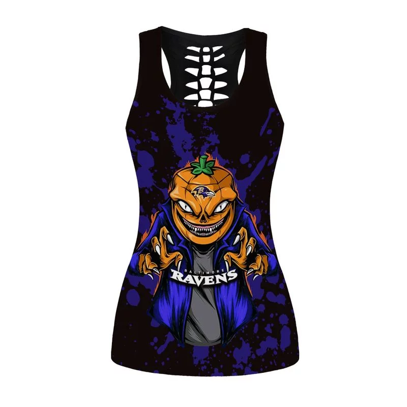 Baltimore Ravens Women’s Hollow Out Tank Top + Legging SV28 - Image 2
