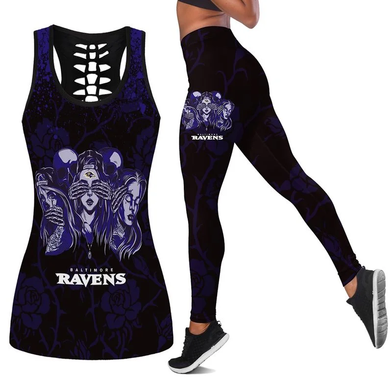 Baltimore Ravens Women’s Hollow Out Tank Top + Legging UT13