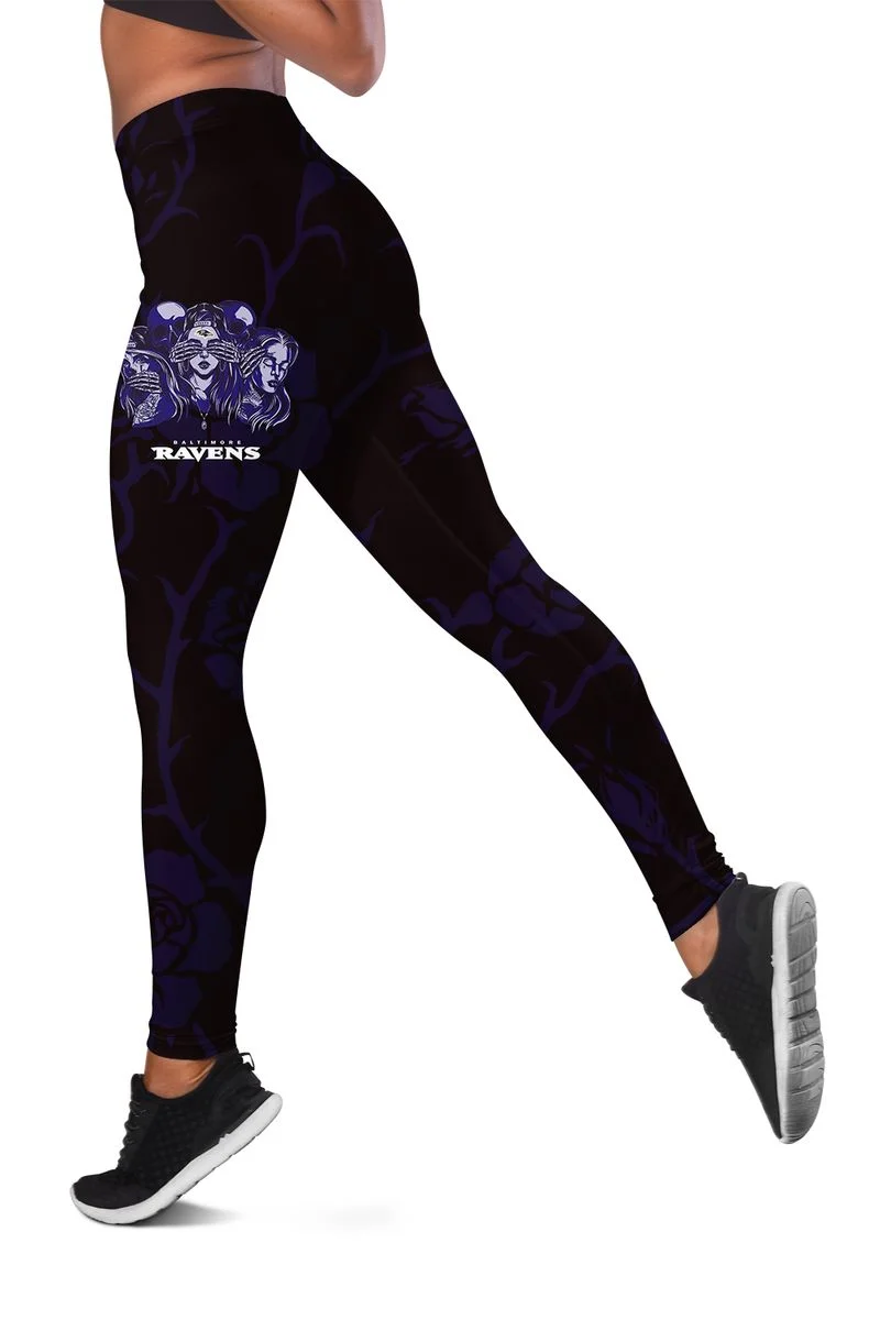 Baltimore Ravens Women’s Hollow Out Tank Top + Legging UT13 - Image 3
