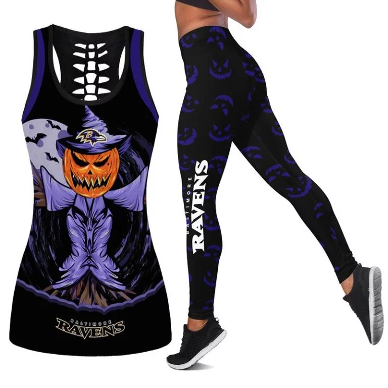Baltimore Ravens Women’s Hollow Out Tank Top + Legging EH12
