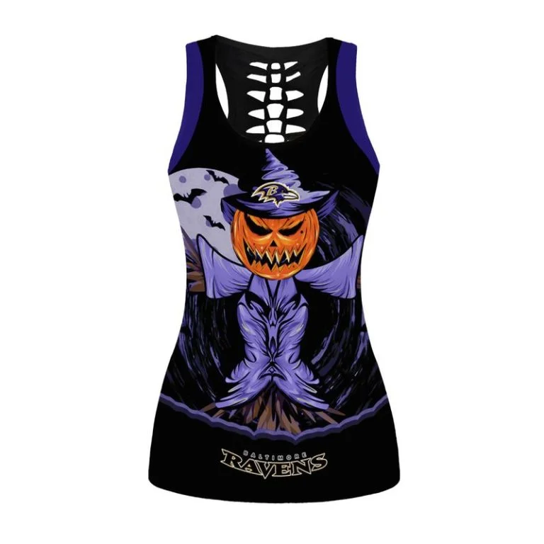 Baltimore Ravens Women’s Hollow Out Tank Top + Legging EH12 - Image 2