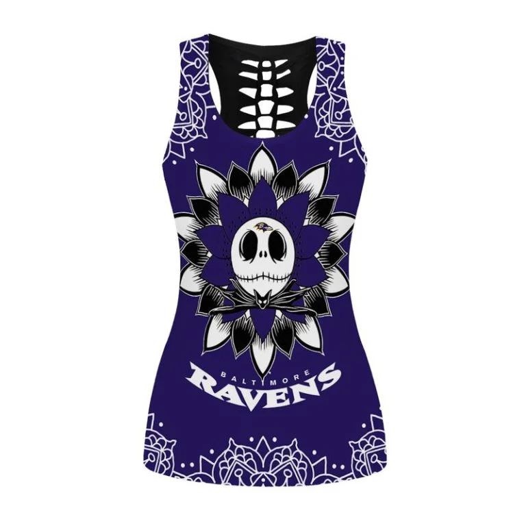 Baltimore Ravens Women’s Hollow Out Tank Top + Legging BS21 - Image 2