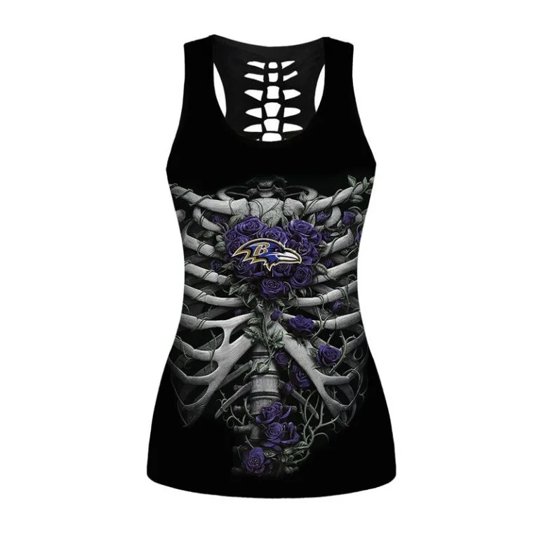 Baltimore Ravens Women’s Hollow Out Tank Top + Legging JC81 - Image 2
