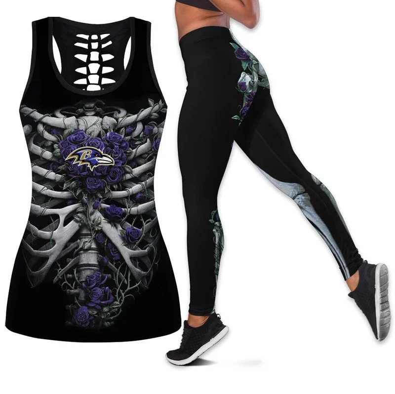 Baltimore Ravens Women’s Hollow Out Tank Top + Legging JC81