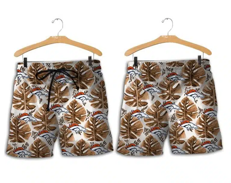 Combo Denver Broncos Button-Up Shirt & Men Shorts RO25 - Image 2