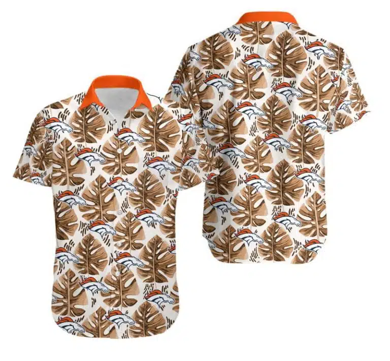 Combo Denver Broncos Button-Up Shirt & Men Shorts RO25