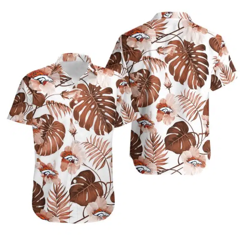 Combo Denver Broncos Button-Up Shirt & Men Shorts WT56