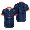 Combo Denver Broncos Button-Up Shirt & Men Shorts LG23