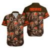 Combo Cleveland Browns Button-Up Shirt & Men Shorts DN14