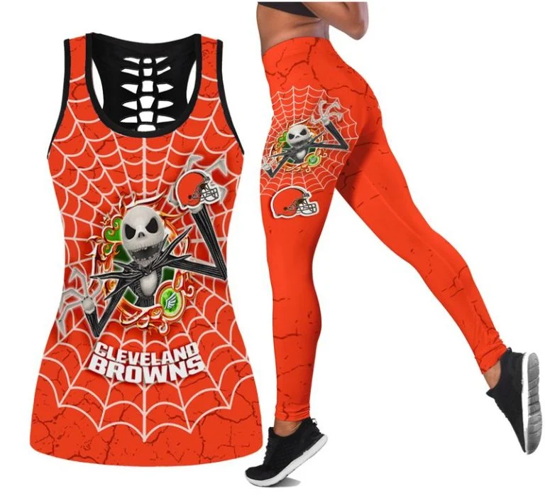 Cleveland Browns Women's Hollow Out Tank Top + Legging TG13