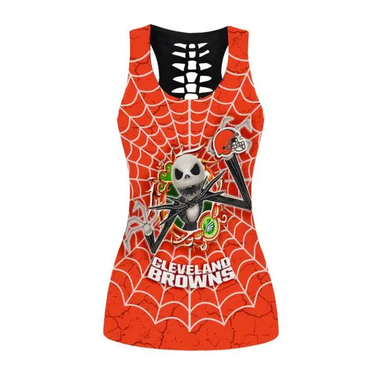 Cleveland Browns Women's Hollow Out Tank Top + Legging TG13 - Image 2