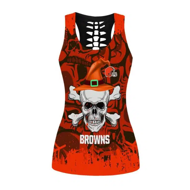Cleveland Browns Women's Hollow Out Tank Top + Legging KF42 - Image 2