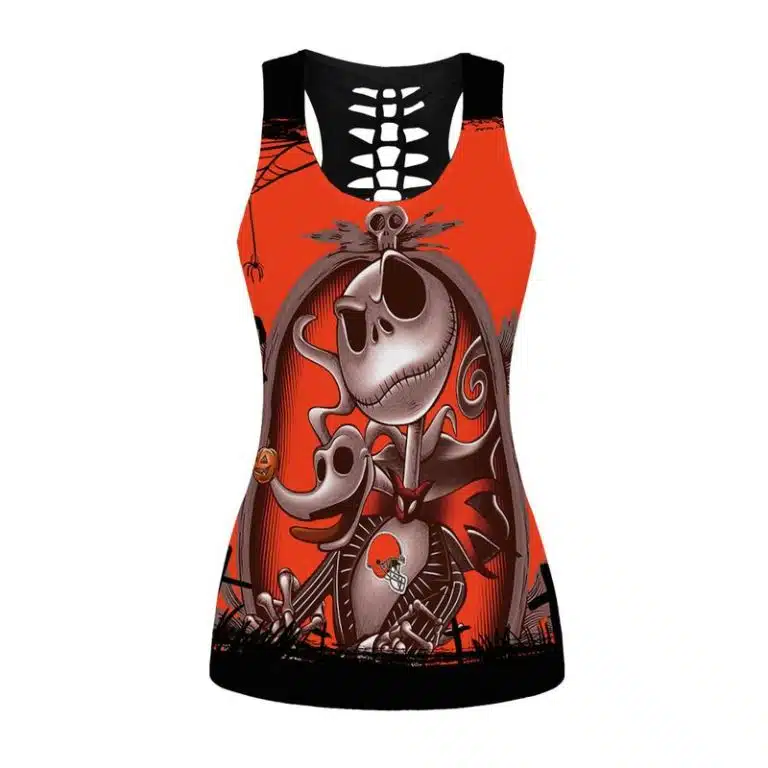 Cleveland Browns Women's Hollow Out Tank Top + Legging WT57 - Image 2
