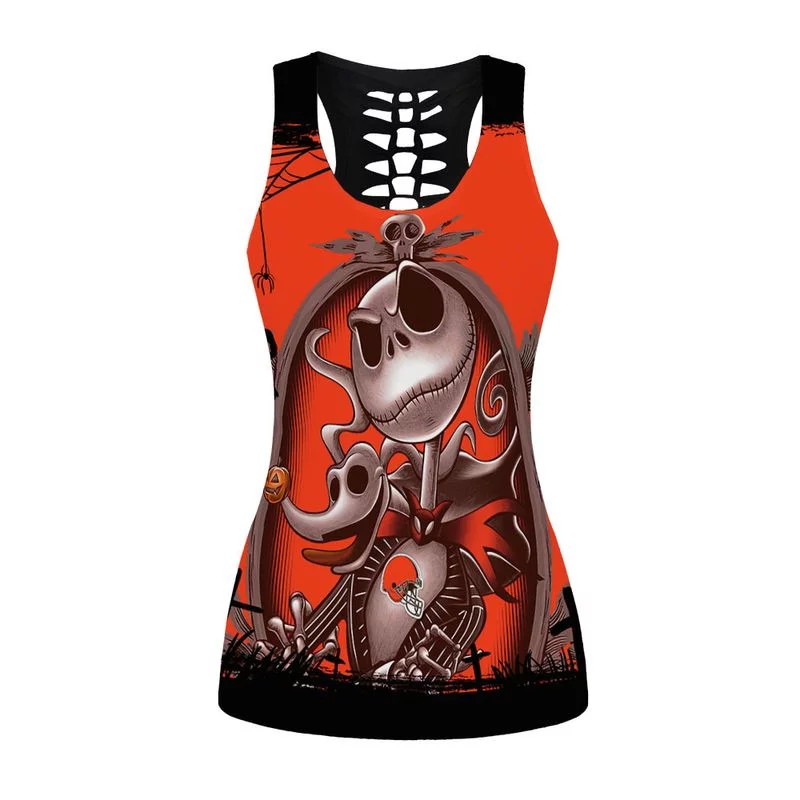 Cleveland Browns Women's Hollow Out Tank Top + Legging WT57 - Image 2