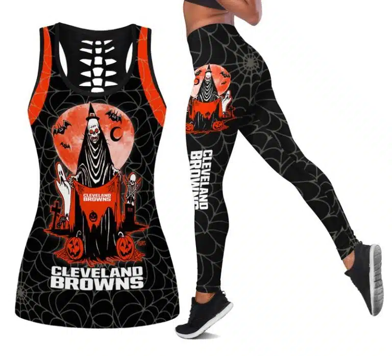 Cleveland Browns Women's Hollow Out Tank Top + Legging FN27