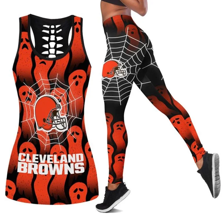 Cleveland Browns Women's Hollow Out Tank Top + Legging TH17